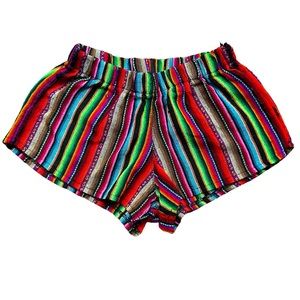 Brandy Melville multi color boho knit mini shorts one size